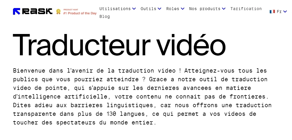 Traduire des vidéos en français avec Rask.AI
