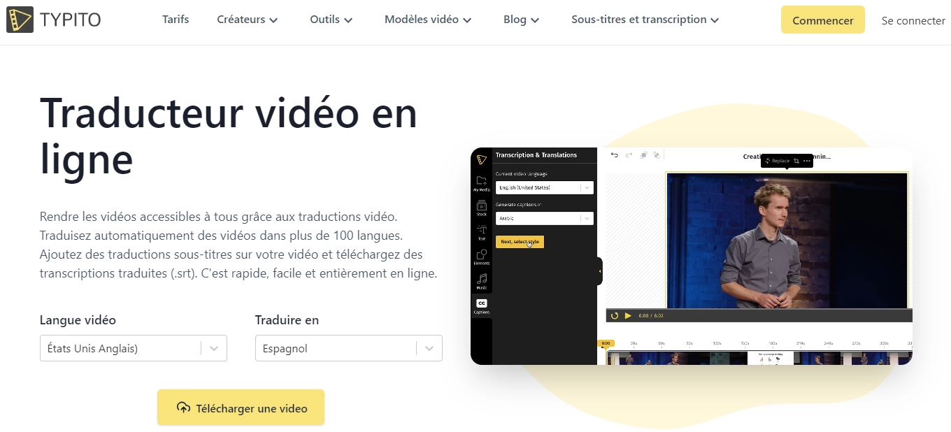 Traduisez des vidéos en français avec TYPITO Video Translator