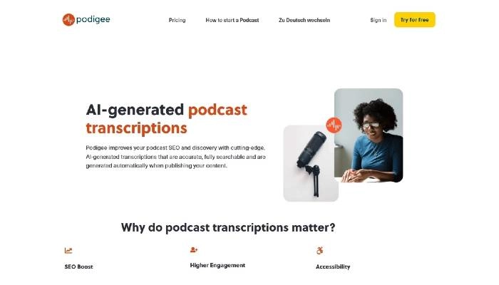 transcription de podcast podigee