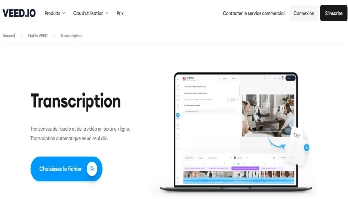 transcrire une vidéo en texte Veed