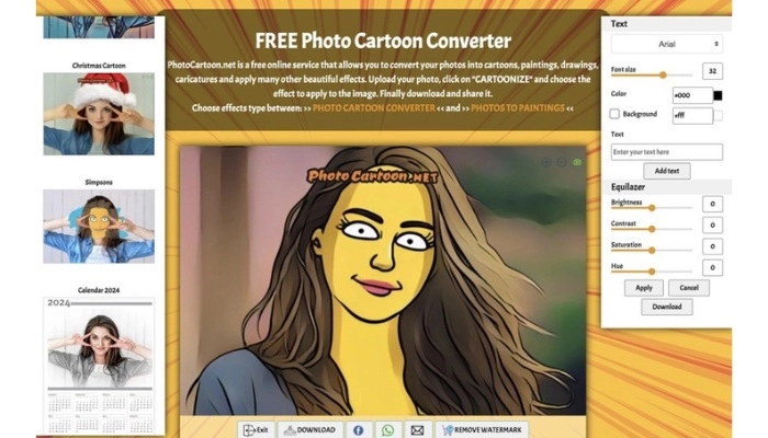 transformer photo en simpson avec photo cartoon