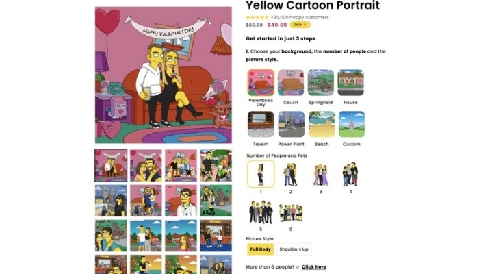 transformer photo en simpson avec un service payant