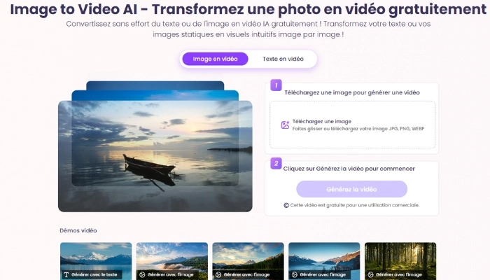 transformer une photo en video avec vidnoz image to video ai