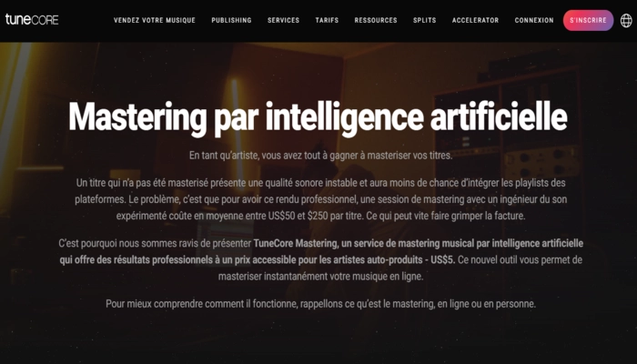 TuneCore mastering ia