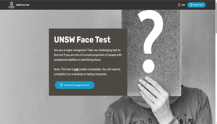 UNSW Face Test prosopagnosie test