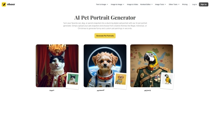 vheer pour portrait animaux aristocrate