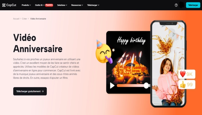 video IA anniverssaire capcut