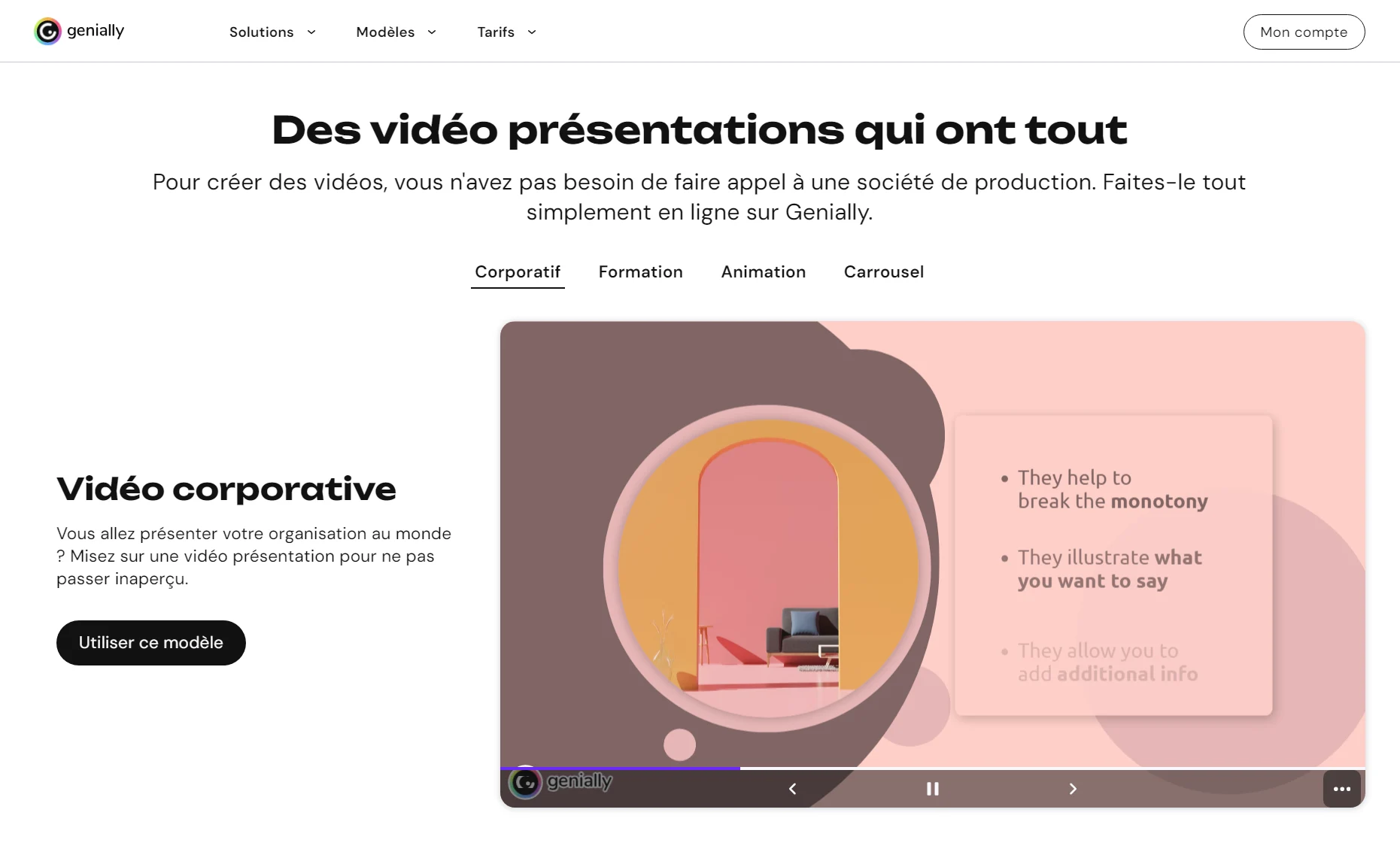 video presentation produit