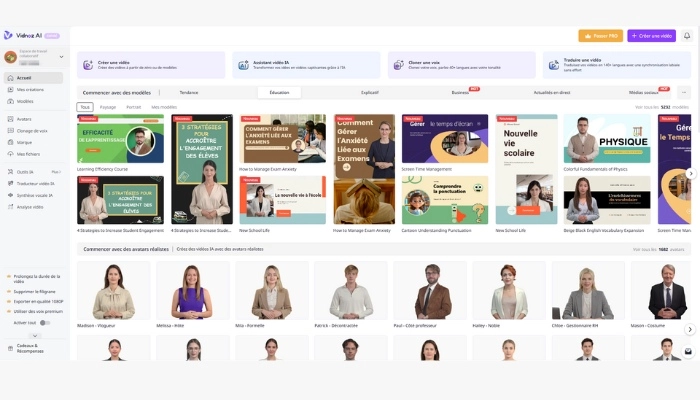 vidnoz ai pour creer des cours interactifs gratuitement