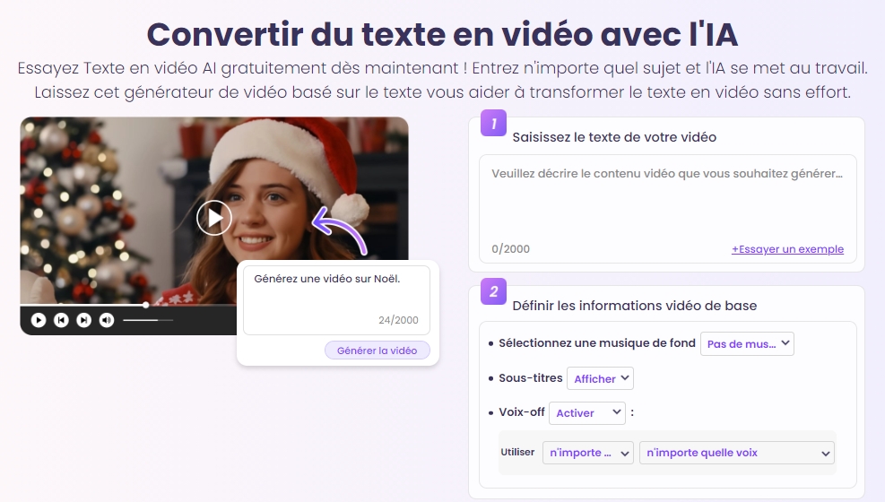 Vidnoz AI Texte en vidéo