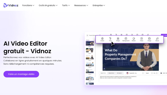 vidnoz ai video editor