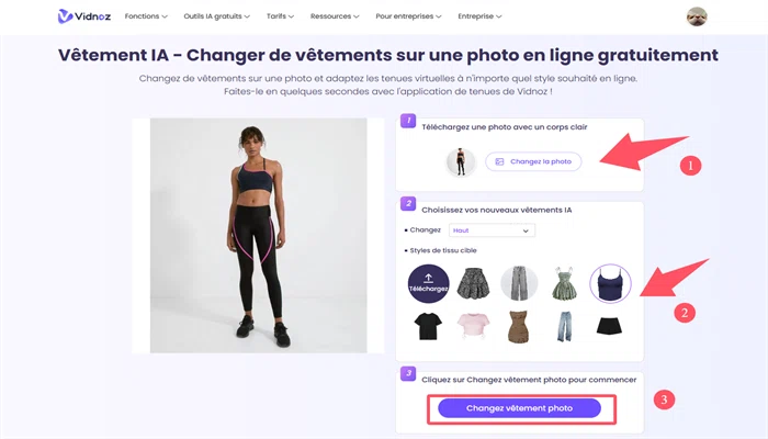 vidnoz application pour creer des tenues gratuite a