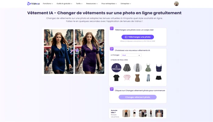 vidnoz application pour creer des tenues gratuite