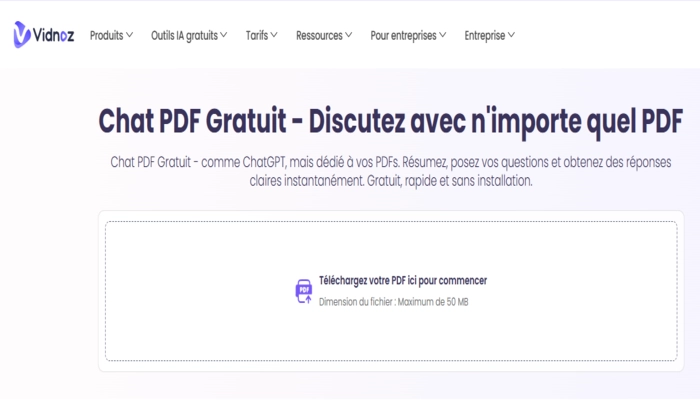 Vidnoz ChatPDF gratuit