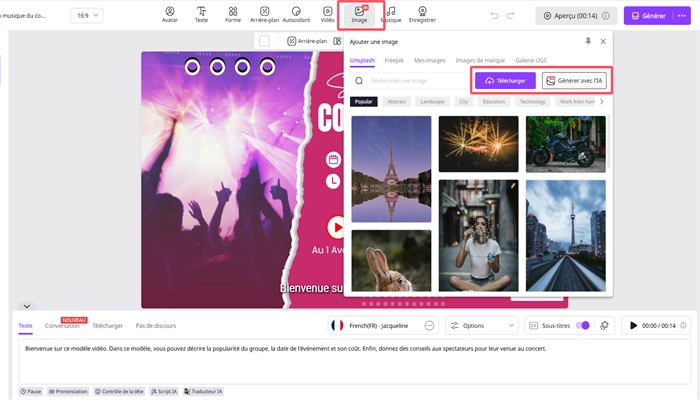 vidnoz faire une video avec musique b
