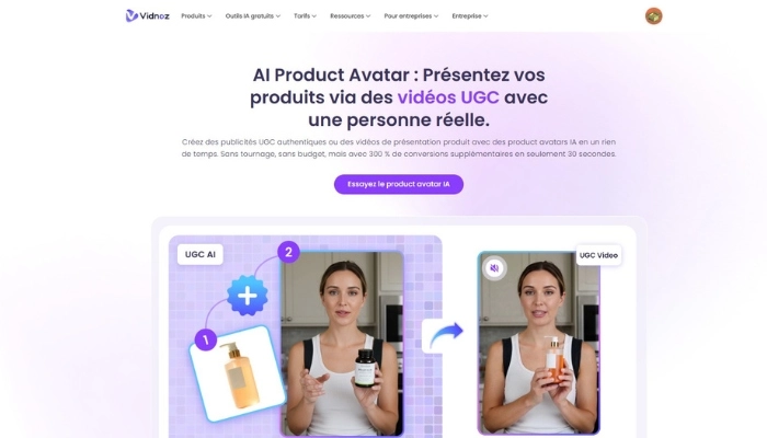 vidnoz generateur de video ugc ia