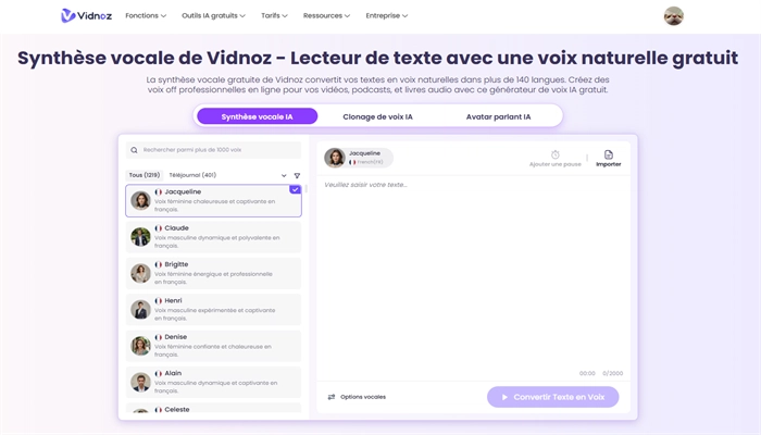 vidnoz generateur de voix ia