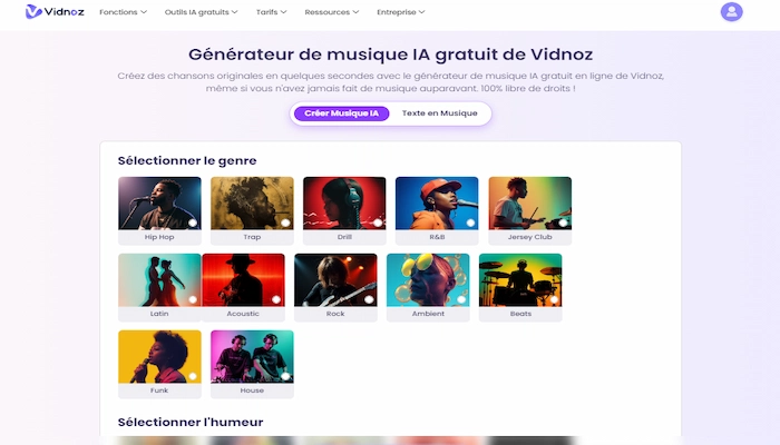 vidnoz generateur musique ia