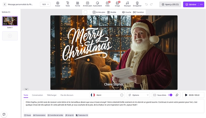 vidnoz message pere noel a