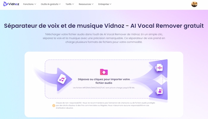 vidnoz separateur de musique