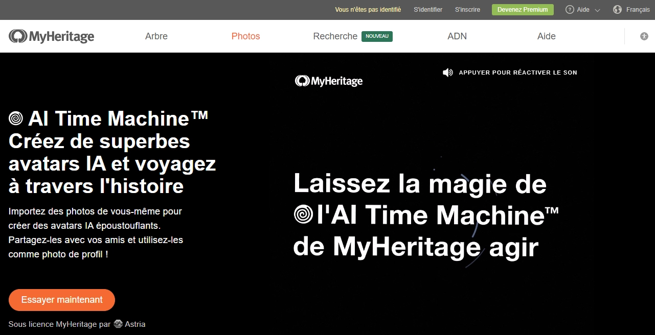Visitez MyHeritage AI Time Machine pour des photos historiques