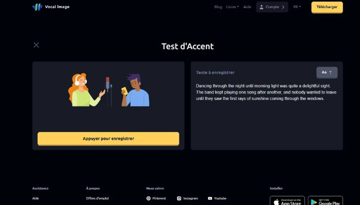 voice image test accent anglais avec ia
