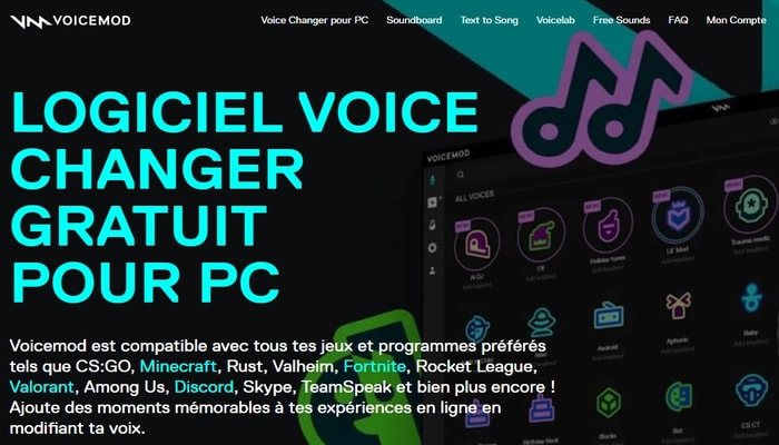 Voicemod IA changement de voix gratuit