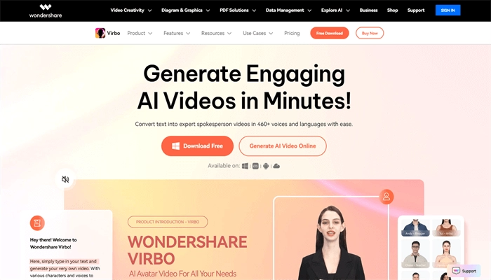 wondershare virbo ia apps