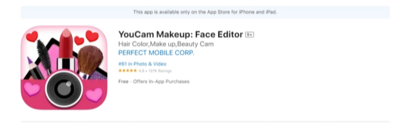 youcam makeup application pour changer la couleur des yeux sur une photo pour iphone et android