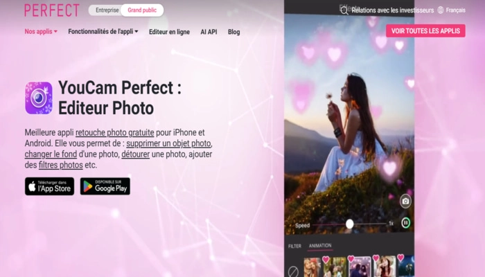 Youcam Perfect changer la couleur d'un objet sur une photo gratuit