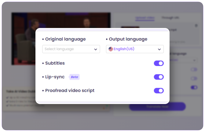 Doubler une vidéo avec Vidnoz AI Dubbing - étape 2