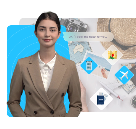 L’avatar interactif IA propose des suggestions de voyage.
