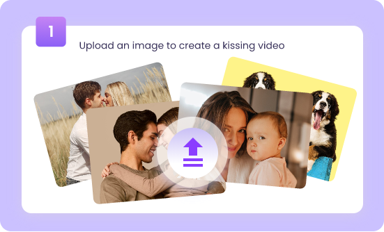 Téléchargez des images pour générer une vidéo de baiser IA