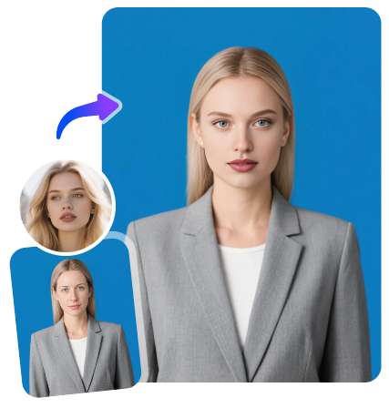 Photo professionnelle générée avec le faceswap pour branding