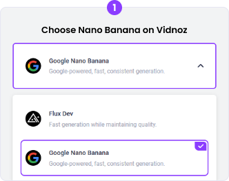 Choisir Nano Banana sur Vidnoz