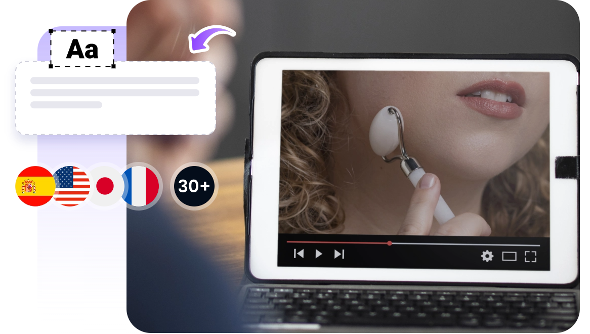 Convertir une vidéo en texte dans plusieurs langues